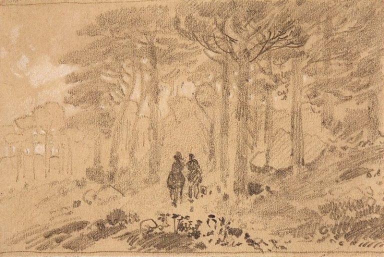 Двое в лесу. Конец 1880-х – начало 1890-х 9х14 картина