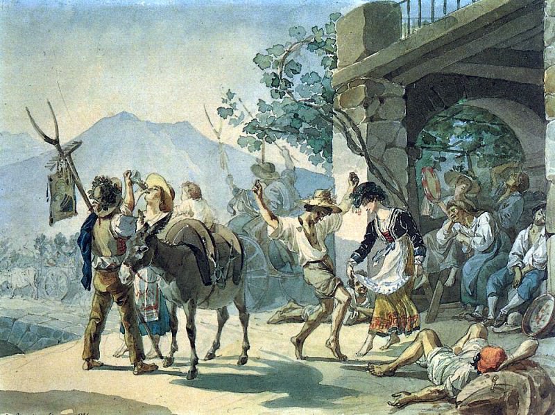 Праздник сбора винограда. 1827 картина