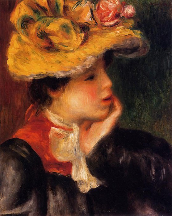 Голова молодой женщины (также известная как Желтая шляпа) картина