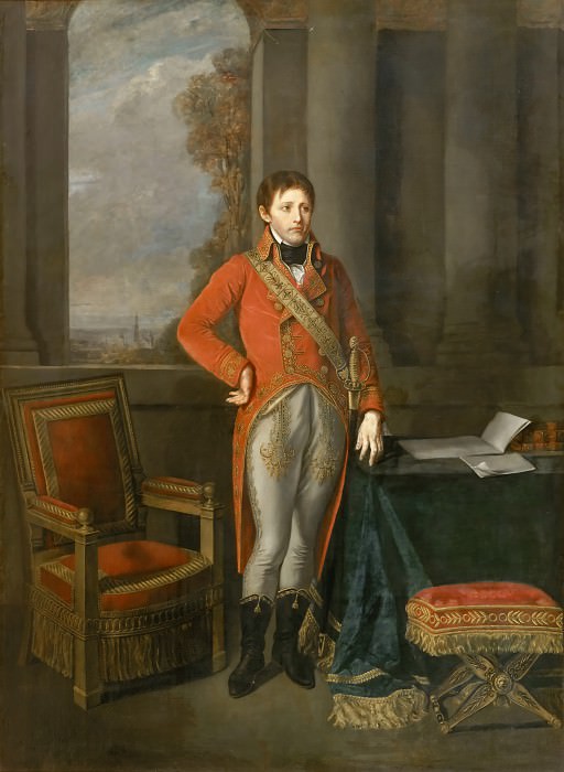 Грёз, Жан-Батист – Наполеон, первый консул, на фоне вида на Антверпен, 1803-06 картина