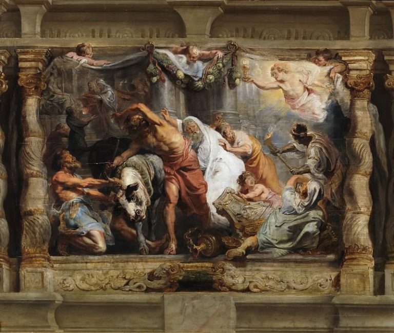 Триумф евхаристии над идолопоклонством картина