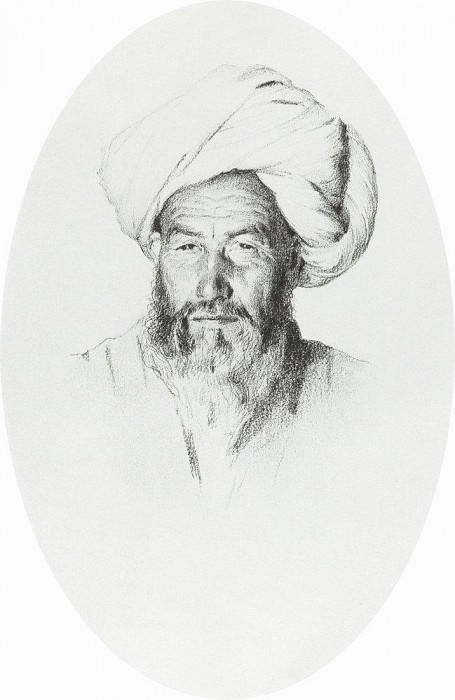 Узбек, старшина (аксакал) деревни Ходжагент. 1868 картина