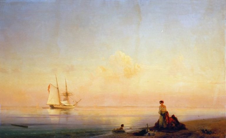 Берег моря.Штиль 1843 114х187 картина