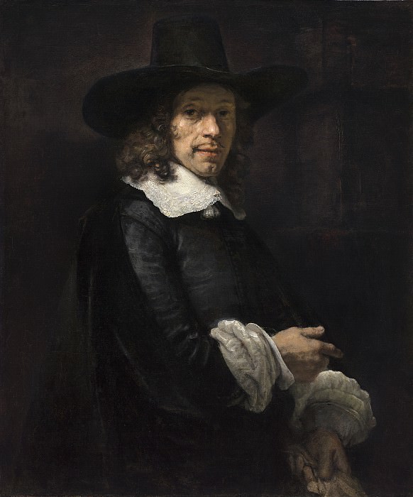 Портрет джентльмена в высокой шляпе и перчатках картина