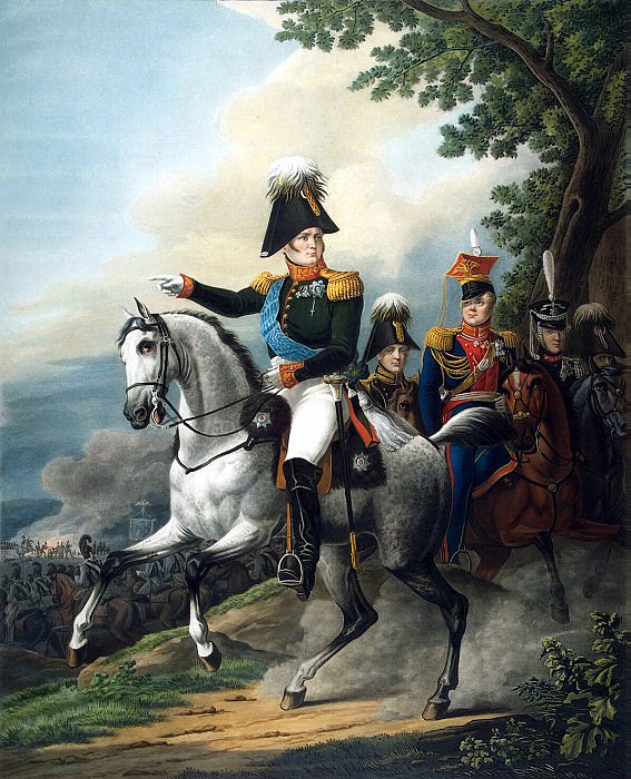Конный портрет Александра I. 1820-е. Л. Поль по оригиналу Кипренского. Эрмитаж картина