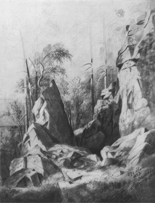 Скалы на острове Валааме. Кукко 1859 59х46. 2 картина