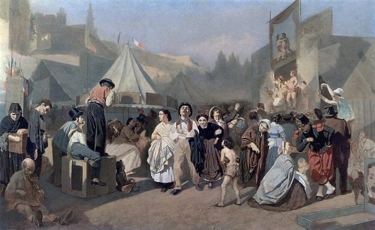 Праздник в окрестностях Парижа (На Монмартре). (Неоконч. ) 1863-64 Х. , м. 79, 5х130 ГТГ картина
