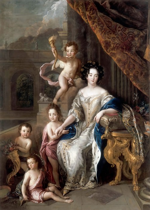 Шарль де Лафосс – Маркиза де Монтеспан с четырьмя узаконенными детьми картина