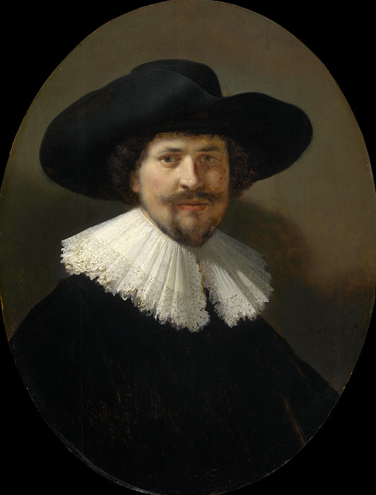 Портрет мужчины в чёрной шляпе картина