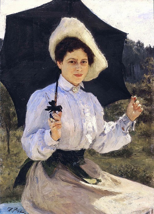 На солнце. Портрет Н.И.Репиной, дочери художника картина