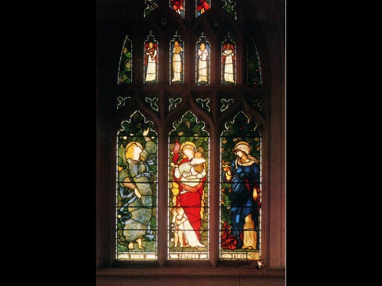 Церковь Христа в Оксфорде – витраж Вера, Надежда и Милосердие картина
