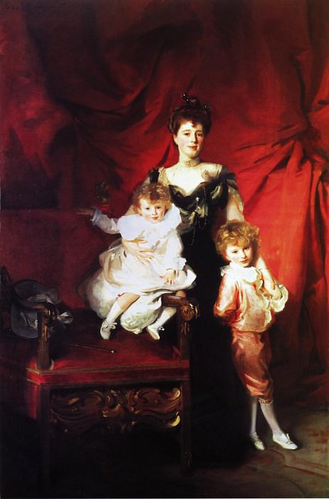 Миссис Кэзелит и её дети Эдвард и Виктор картина