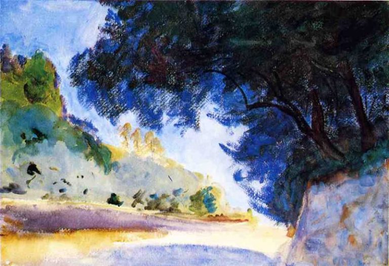 Пейзаж, оливковые деревья, Корфу картина