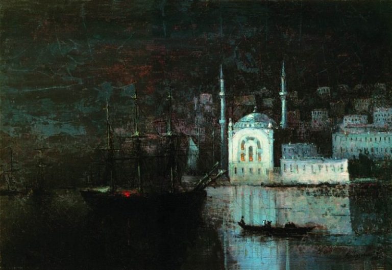 Ночной Константинополь 1886 25х37 картина