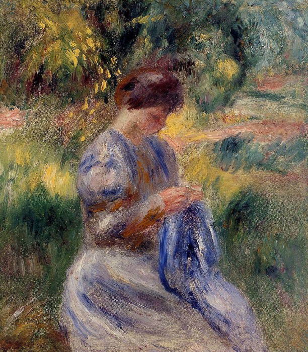 Вышивальщица (также известная как Женщина, вышивающая в саду) картина