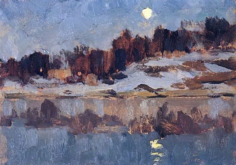 Пейзаж с луной. 1890-е картина