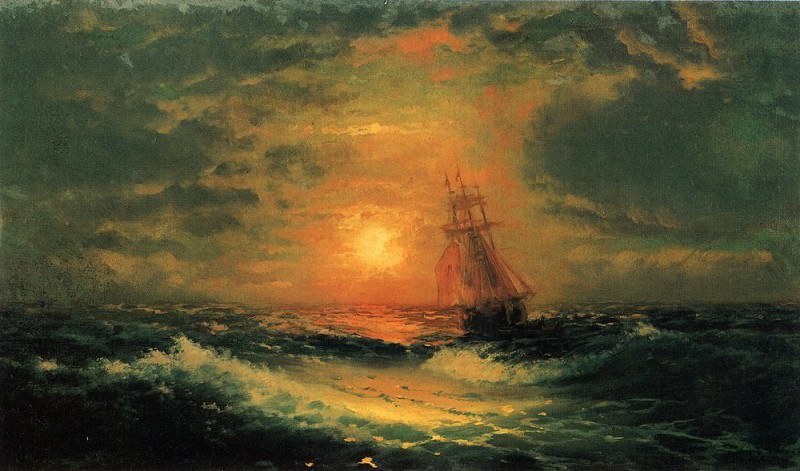 Закат на море 1851 39х67 картина