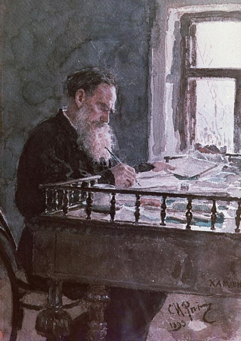 Лев Толстой (1828-1910) за работой картина
