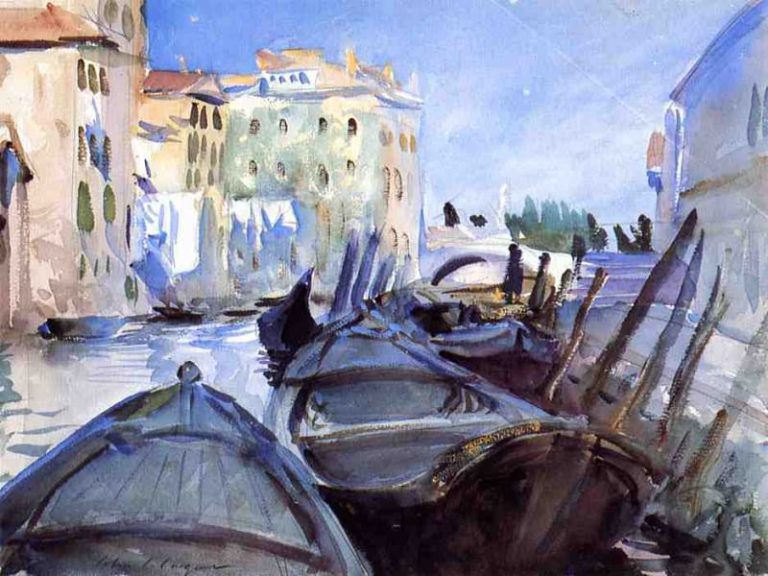 Сцена на венецианском канале картина