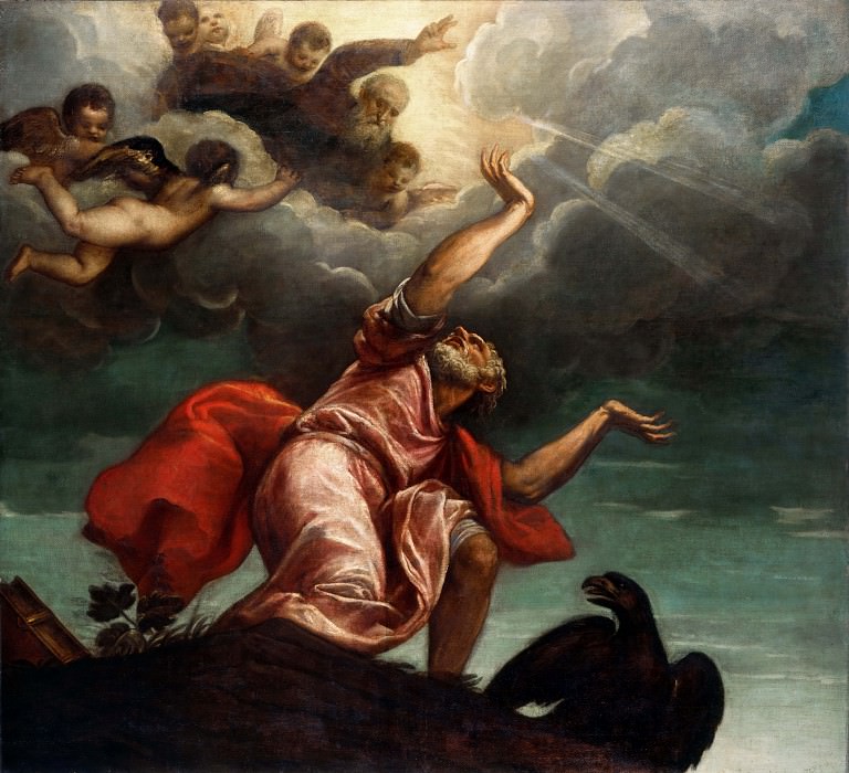 Иоанн Евангелист на острове Патмос картина