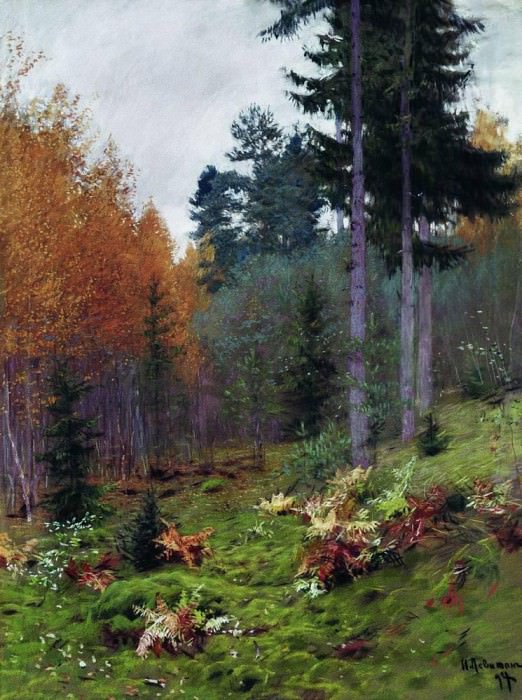 В лесу осенью. 1894 картина