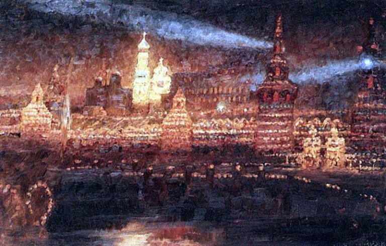Иллюминация Москвы картина
