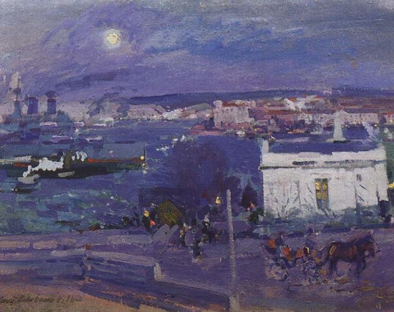 Гавань в Севастополе. 1916 картина