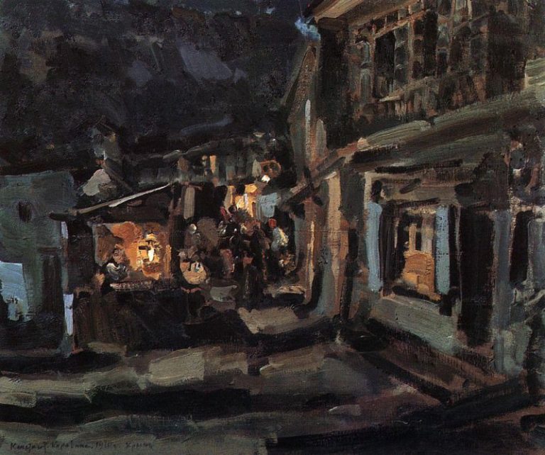 Татарская улица в Ялте. Ночь. 1910 картина