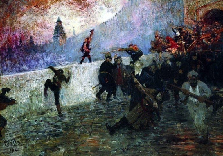 В осаждённой Москве в 1812 году картина