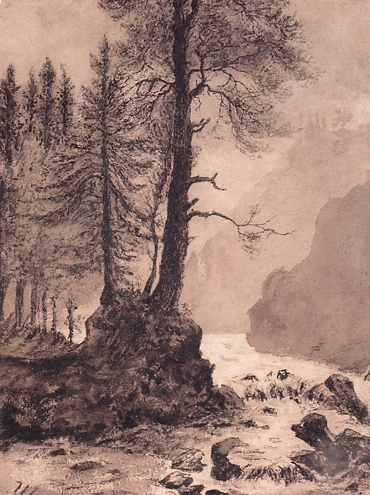 Горная речка. 1886 35х26 картина
