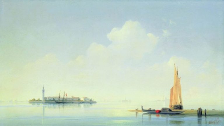 Венецианская лагуна. Вид на остров Сан-Джорджо 1844 22,5х34,5 картина