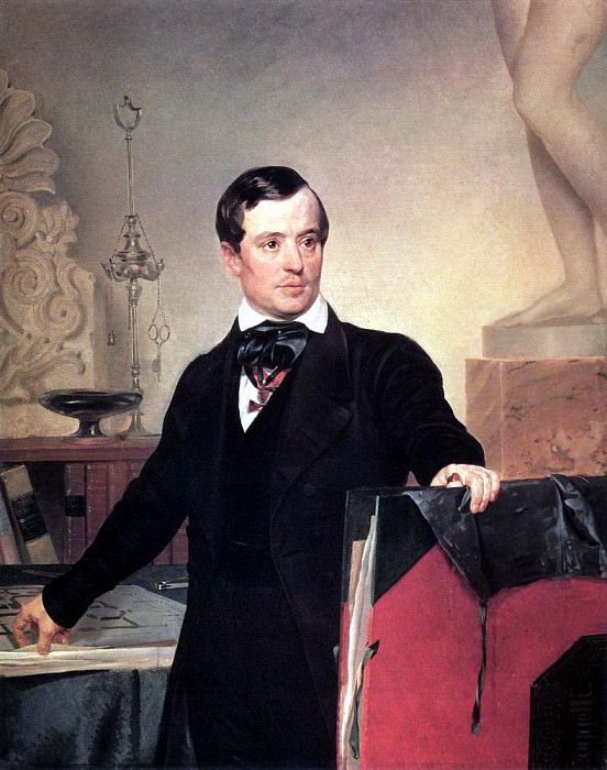 Портрет архитектора и художника А. П. Брюллова. Не позднее 1841 картина