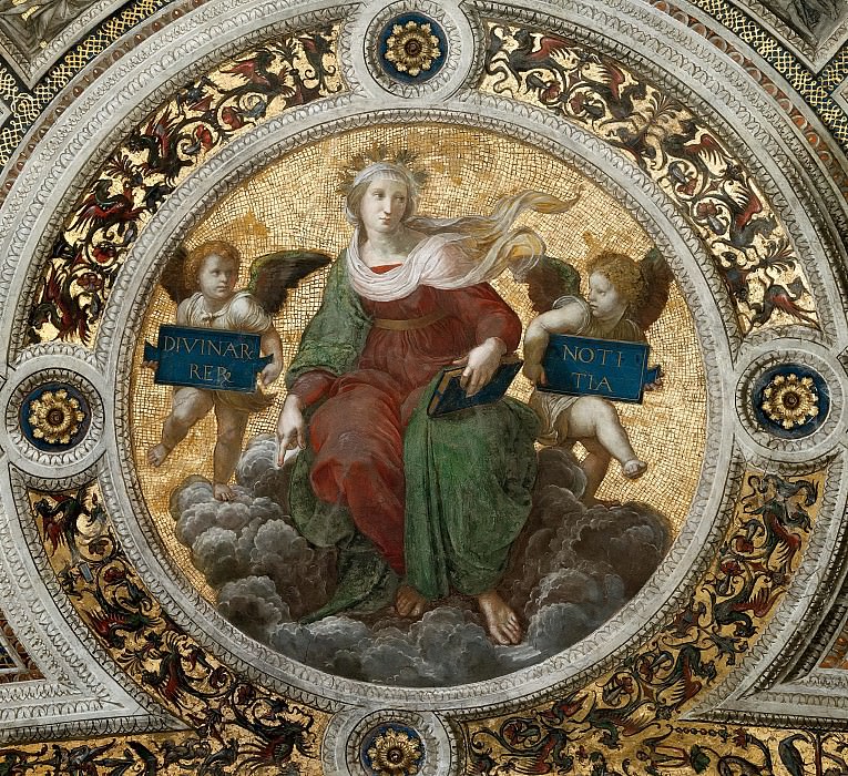 Станца делла Сеньятура: Роспись потолка (фрагмент) – Богословие картина