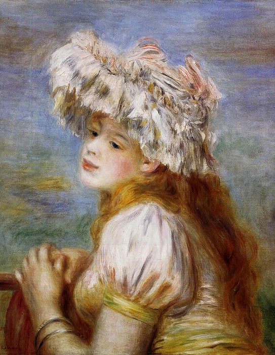 Девушка в кружевной шапочке картина
