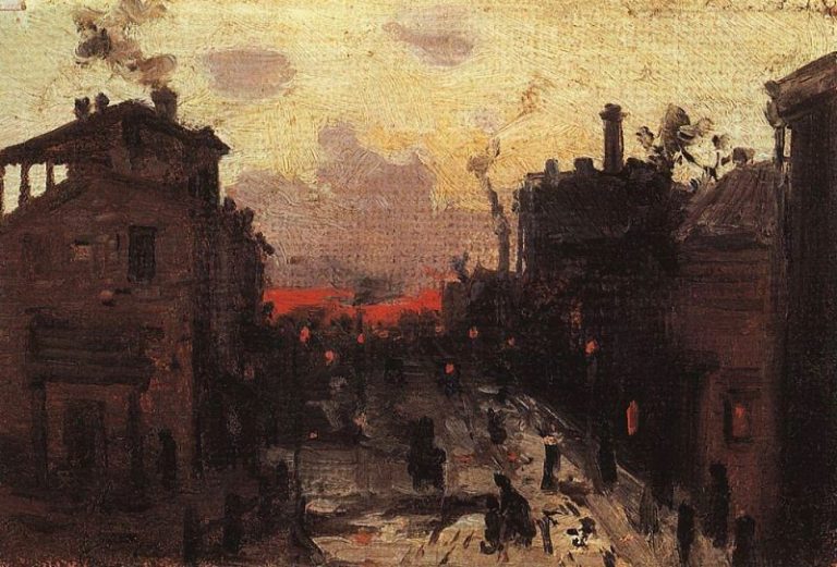 Закат на окраине. 1900-е картина