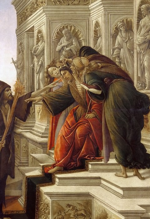Клевета (фрагмент – Царь Мидас на троне в окружении Подозрения и Невежества) картина