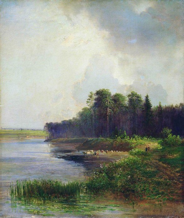 Берег реки. 1879 картина