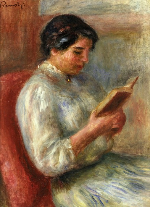 Женщина, читающая картина