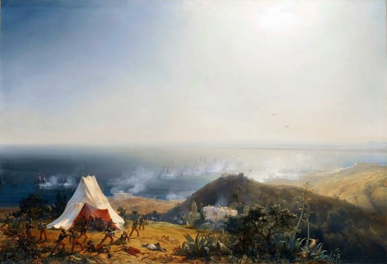 Теодор Гюден – Нападение на Алжир с моря 29 июня 1830 года картина