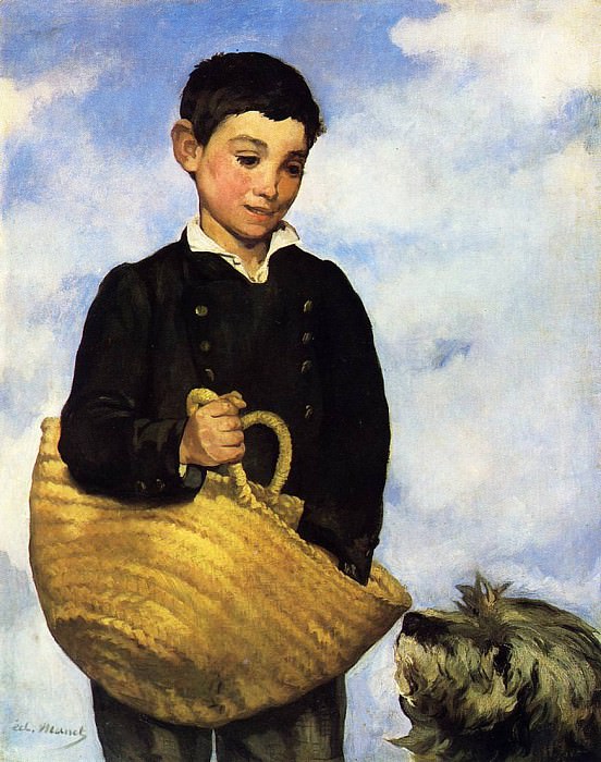 Мальчик с собакой картина