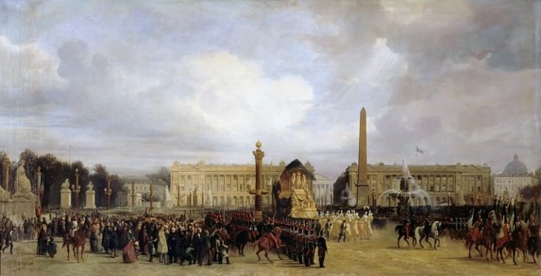Жак Гио – Похоронный кортеж Наполеона, проходящий по Площади Согласия 15 декабря 1840 года картина