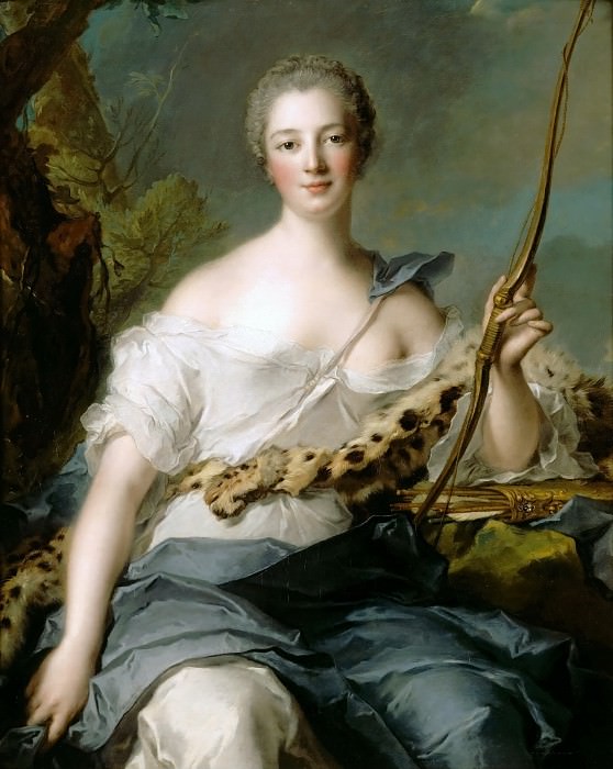 Жан-Марк Наттье – Жанна-Антуанетта Пуассон (1722-1764), маркиза де Помпадур, в образе Дианы-Охотницы картина