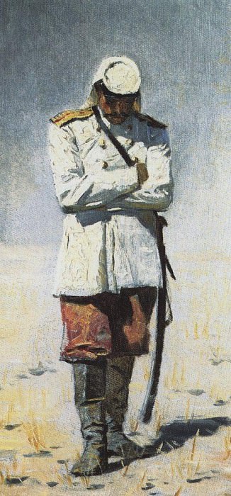 Туркестанский офицер, когда похода не будет. 1873 картина