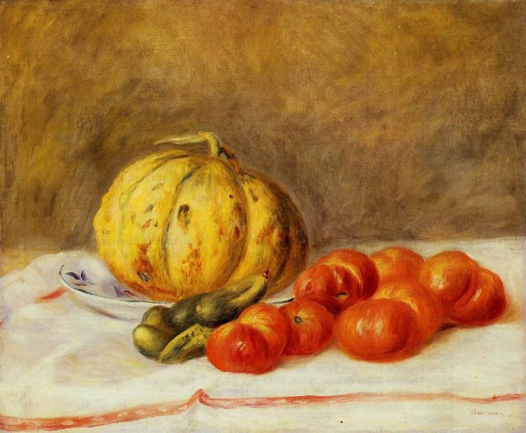 Дыня и помидоры картина