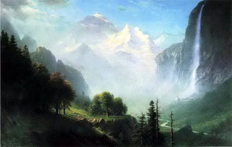 Водопад Штауббах около Лаутербруннен в Швейцарии картина
