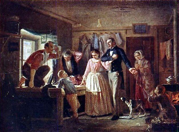 Сватовство чиновника к дочери портного. 1862 ГТГ картина