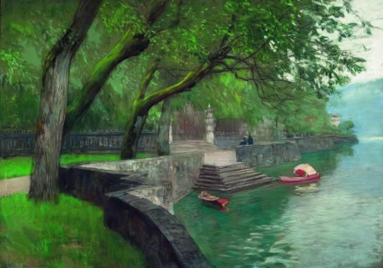 На озере Комо. Набережная. 1894 картина