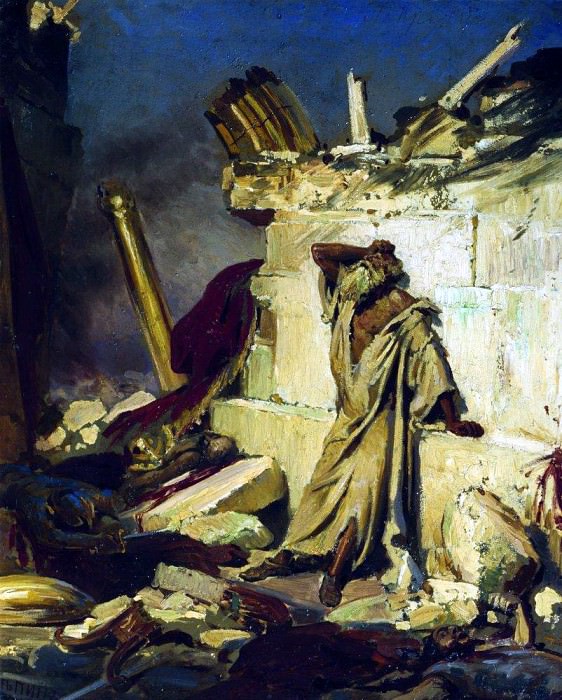 Плач пророка Иеремии на развалинах Иерусалима картина