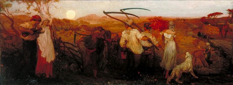 Мейсон, Джордж – Сбор урожая в полнолуние картина
