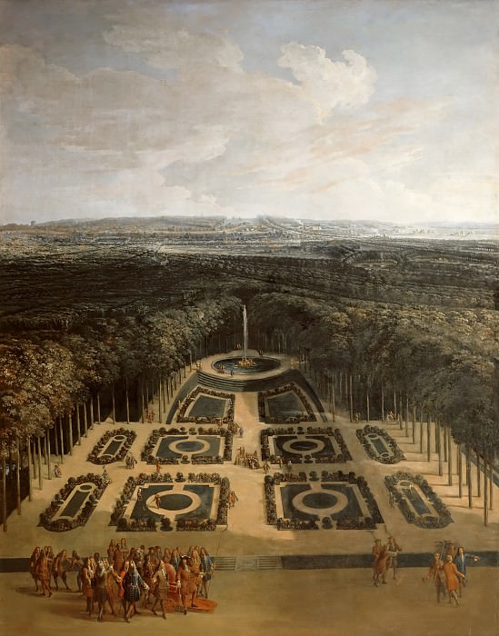 Шарль Шателен – Прогулка Людовика XIV в садах Гранд Трианона картина